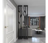 Removable 2 Panel Room Divider Screen Black Privacy Partition for Dining Room Meeting Room Library 60cm/24in Width H140cm/55.1in Height Stylish & Functional