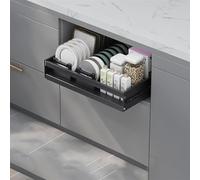 Removable 2Tier Pull Out Drawer Shelf Extendable SlideOut Organizer for Kitchen Bathroom & Living Room Storage Solutions