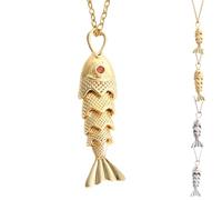 Removable 3D fish necklace, articulated fish pendant necklace, women's jewelry gift, crystal eyewear