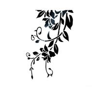 Removable 3D Plant Pattern Acrylic Mirror Wall Stickers Create a Unique Home Space with Flexible Design (Silver)