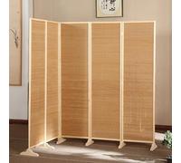 Removable 5Panel Wooden Room DividerJapanese Folding Screen for Temporary Spaces Ideal for Studio Apartments Living Rooms or Kids' Sharing Rooms (H 150CM/59 in)