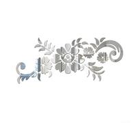 Removable Acrylic Mirror Flower Wall Sticker Mural Decal for Home Room Decoration DIY Art with Waterproof Material Suitable for Clean Smooth Surfaces (Silver)