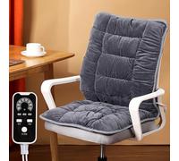 Removable and Washable Chair Heating Pad, Office Chair Warming Pad with 8 Temperature Settings and 1-5 H Timer, Large Heating Area Heated Seat Cushion(Gray)