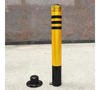 Removable Base Parking Bollards with Reflective Safety Barrier and Locking Bolts for Secure Vehicle Protection (76 * 600MM/3 * 23.6IN)