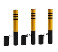 Removable Bollard Post - Durable Yellow Steel Pipe for Traffic Control and Security(60cm 3pcs)