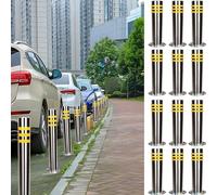 Removable Bollard Post with Lock for Parking Lot 60 80 cm Tall Heavy Duty Traffic Delineator Post/Divider Caution Cones Stainless Steel Safety Ber Posts(12pcs)