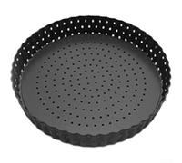 Removable Bottom Pizza Pan Made of Carbon Steel with Ventilated Base to Support Crispy Crust Development During Baking (A-8in)