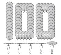 Removable Ceiling Hooks | 100 Pieces Clear Ceiling Hanging Hooks - Adhesive Kitchen Hooks - for Bathroom Home Entrance Office Kitchen Living Room Shower Coat Bedroom