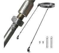 Removable Chimney Pipe Fixing Clip - Adjustable Stove Pipe Support Bracket for Furnace & Boiler 15cm (5 7/8") Silver Durable & Easy Installation