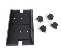Removable Computer Case Stand Holder, Adjustable Desktop Mainframe Bracket with Brake Wheels, Ergonomic Storage Rack for PC Tower, Fits Most Standard Cases (Black)
