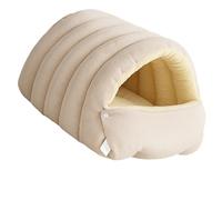 Removable Cover Plush Pet House Cozy Hideaway Bed for Dog and Cats Antislip Bottom Machine Washable Portable Design Enclosed Cats Bed