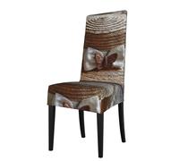 Removable Dining Chair Cover WHJSSF Bow On A Straw Hat Pattern Soft and Comfortable, Protects Chairs for Living Room, Dining Table and Kitchen