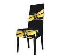 Removable Dining Chair Cover WHJSSF Dragonfly On A Branch Pattern Soft and Comfortable, Protects Chairs for Living Room, Dining Table and Kitchen