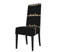 Removable Dining Chair Cover WHJSSF Kangaroos in The Strawberry Field Pattern Soft and Comfortable, Protects Chairs for Living Room, Dining Table and Kitchen