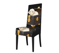 Removable Dining Chair Cover WHJSSF Little Sheep in The Treasure Box Pattern Soft and Comfortable, Protects Chairs for Living Room, Dining Table and Kitchen