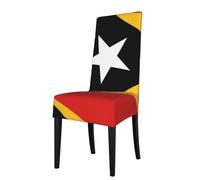 Removable Dining Chair Seat Cover - Washable Stretch Chair Slipcover/Democratic Republic of Timor-Leste Print Protector, for Home