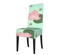 Removable Dining Chair Seat Cover - Washable Stretch Chair Slipcover/Lotus Flowers Waiting to Bloom Print Protector, for Home