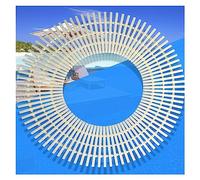 Removable Drain Grate for Swimming Pool - Plastic Gutter Overflow Cover, Beige 13.8in Deck Grate, Activity Grating Drainage Strip, 1 Piece