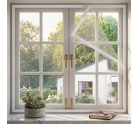 Removable Fibreglass Screen Mesh Netting 50cm-200cm Adjustable DIY Self Adhesive Window Screen，Window Screens Frame Kit，with Hook and Loop Tape, Mosquito Anti Pet Scratch