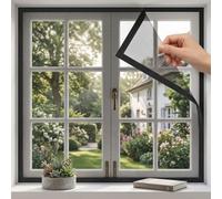 Removable Fibreglass Screen Mesh Netting 50cm-200cm Adjustable DIY Self Adhesive Window Screen，Window Screens Frame Kit，with Hook and Loop Tape, Mosquito Anti Pet Scratch