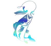 Removable Fish Car Decal, Strong Adhesive Backing, PVC, 1laser | Weather Resistant Scratch Proof for Fishing Lovers, Various Styles From Small Letters to Large Fishing Scenes
