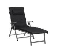 Removable Headrest Sun Lounger, Black