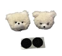 Removable Helmet Decorations (Pair) - Easy to Install Cute Embellishments for Snowboarding Ski Cycling- White