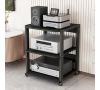 Removable HiFi Rack Cabinet4Tier AV Stand for DVD/CD Player & AmplifierStylish Black rage Unit for Home Theater Audio Equipment and Media Organization (90cm High)