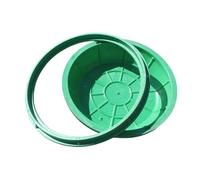 Removable In Ground Green Septic Tank Cover with Base 40cm 15.7in Inspection Hatch for Drainage Hidden Manhole Lid for Yard & Sidewalk Use