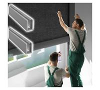 Removable Light Blocking U Channel with Screws, No Drill - Grey Light Gap Blockers Aluminium Alloy, Custom Length - Sleeping Window Light Blocker for Blinds, Shades(115cm)