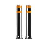 Removable & Lockable Parking Bollards, 2-Pack Safety Traffic Barrier Post for Indoor Outdoor Lots, 304 Stainless Steel