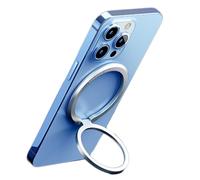 Removable Magnetic Phone Ring Holder for MagSafe Phone Grip Finger Holder Stronger Magnet for MagSafe Finger Grip Kickstand Cell Phone Accessories (Silver)