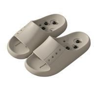 Removable Massage Stone Acupressure Slippers Men Women Reflexology Acupuncture Sandals Non-Slip Open-Toe Shower Shoes Relieves Nerve Tension and Pain in The Feet(Light Khaki,44/45 EU)