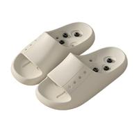 Removable Massage Stone Acupressure Slippers Men Women Reflexology Acupuncture Sandals Non-Slip Open-Toe Shower Shoes Relieves Nerve Tension and Pain in The Feet(Beige,40/41 EU)