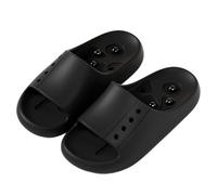 Removable Massage Stone Acupressure Slippers Men Women Reflexology Acupuncture Sandals Non-Slip Open-Toe Shower Shoes Relieves Nerve Tension and Pain in The Feet(Black,38/39 EU)