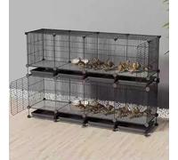 Removable Metal Chicken Coop - Encrypted 1.3cm Gap Small Animal Cage for Duck, Cat, Rabbit, Quail & Chick - Easy Install Playpen (Black, 147x39x94cm)