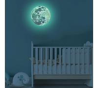 Removable Moon Stars Glow in The Dark Sticker Night Luminous Room Wall Decal Stickers Glow in The Dark Moon 20cm Glowing Luminous Wall or Ceiling Art Stickers Removable Adhesive Wall Decal
