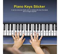 Removable Multicolor Piano Sticker for 88 Keys Electronic Keyboard - Piano Beginner Note Labels with Easy-Install Numbered Musical Notation for White Keys (Colorful) (Transparent)