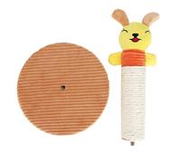 Removable Natural Sisal Plush Pet Cartoon Animal Scratching Climbing Cat Toy Tree Shelf Frame for Indoor Cats Durable Plastic and Plush Material White Pig Green Frog Yellow Rabbit (Yellow Bunny)