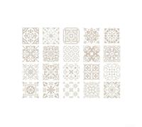 Removable Nordic Patterned Tile Stickers 20pcs Waterproof Self for Kitchen Bathroom Walls with Scratch Resistant Protective Film (30cm×30cm)