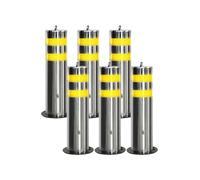 Removable Parking Bollard with Reflective Strips, Heavy-Duty Anchor Bolts for Enhanced Driveway Safety and Visibility, Ideal for Residential & Commercial Use