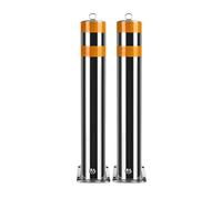 Removable Parking Bollards 2-Pack, Heavy Duty Stainless Steel Traffic Barrier Posts for Driveway and Commercial Lots, High Visibility Safety Post 75x8.9cm