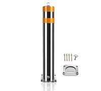 Removable Parking Bollards Heavy Duty Stainless Steel Safety Bollard Post, Crash Column with Reflective Strips & Anchor Bolts, for Traffic-Sensitive Area(Yellow-1PCS)