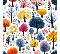 Removable Peel and Stick Wallpaper Forest Art 17.3"x393" Painted Abstract for Bedroom Bathroom Easy Peel Off Stick on Wallpaper Contact Paper Renter Friendly Wall Paper