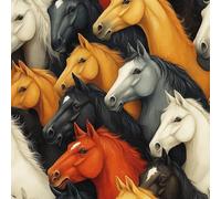 Removable Peel and Stick Wallpaper Horse Animal 17.3"x393" Abstract Painted for Bedroom Bathroom Easy Peel Off Stick on Wallpaper Contact Paper Renter Friendly Wall Paper