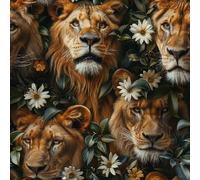 Removable Peel and Stick Wallpaper Lion Leaves 17.3"x236" Flower Forest for Bedroom Bathroom Easy Peel Off Stick on Wallpaper Contact Paper Renter Friendly Wall Paper