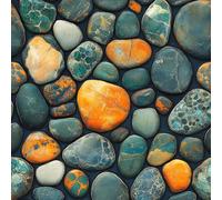 Removable Peel and Stick Wallpaper Pebbles Stones 17.3"x78.7" Painting Art for Bedroom Bathroom Easy Peel Off Stick on Wallpaper Contact Paper Renter Friendly Wall Paper