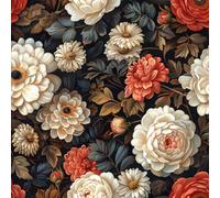 Removable Peel and Stick Wallpaper Peony Flowers Plants Vintage 17.3"x393" Painted Natural for Bedroom Bathroom Easy Peel Off Stick on Wallpaper Contact Paper Renter Friendly Wall Paper