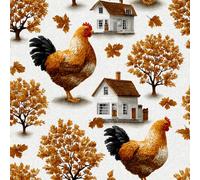 Removable Peel and Stick Wallpaper Rooster House 17.3"x393" Big Tree Cartoon for Bedroom Bathroom Easy Peel Off Stick on Wallpaper Contact Paper Renter Friendly Wall Paper