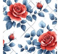 Removable Peel and Stick Wallpaper Rose Flower Plant 17.3"x78.7" Painted Vintage for Bedroom Bathroom Easy Peel Off Stick on Wallpaper Contact Paper Renter Friendly Wall Paper
